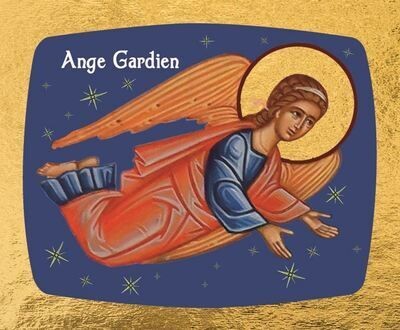 L'ange Gardien - Mini icône autocollante 6,5x8 cm