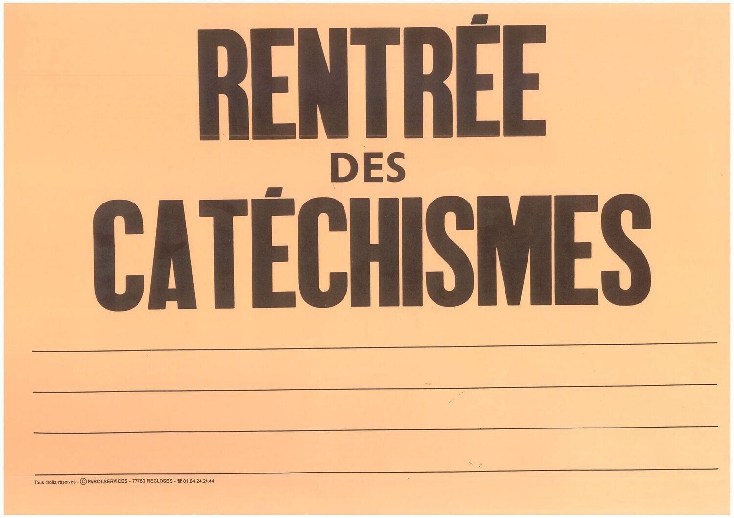 Affiche rentrée des catéchismes