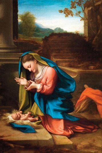 Image  - La vierge adorant l'enfant - Lot de 50 ex
