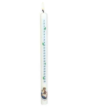 Bougie de l'Avent blanche - H 30 cm