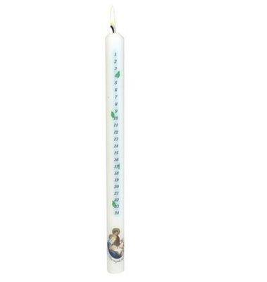 Bougie de l'Avent blanche - H 30 cm