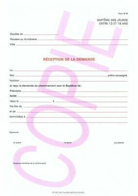 B10 - Réception de la demande B10 - Réception de la demande