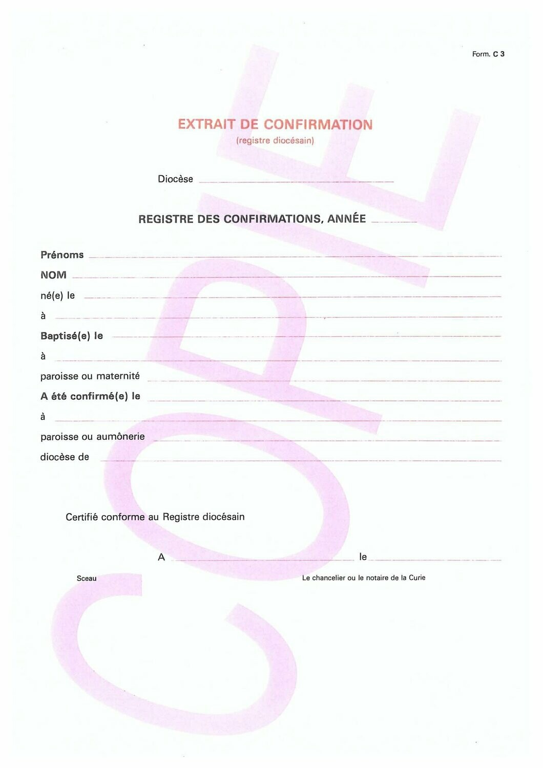 C3 - Extrait de confirmation avec lettre de demande