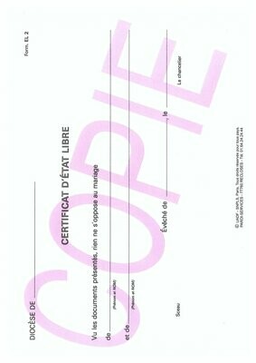 EL2 - Certificat d'état libre EL2 - Certificat d'état libre