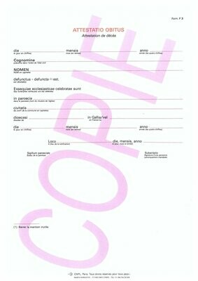 F3 - Attestation de décès (latin)