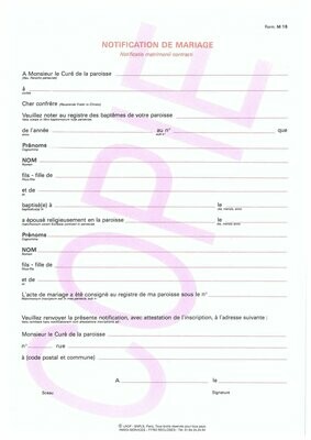 M16 - Notification de mariage (français-latin)
