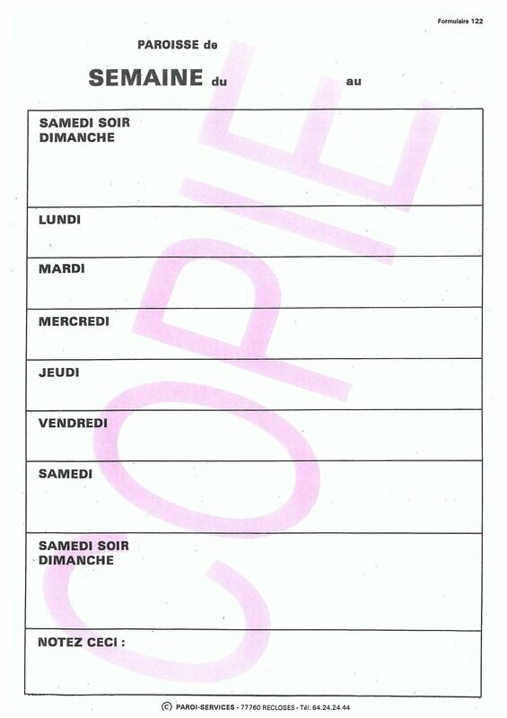 Annonce de la semaine 122