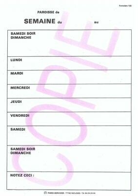 Annonce de la semaine 122