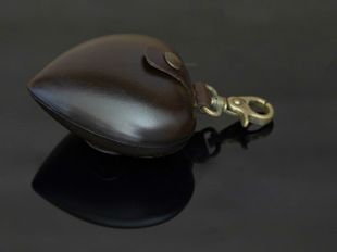 Bourse en Cuir Brun petit modèle Cœur « Don’t Forget Me »