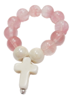 Dizainier élastique 8mm en pierre coloris Quartz Rose