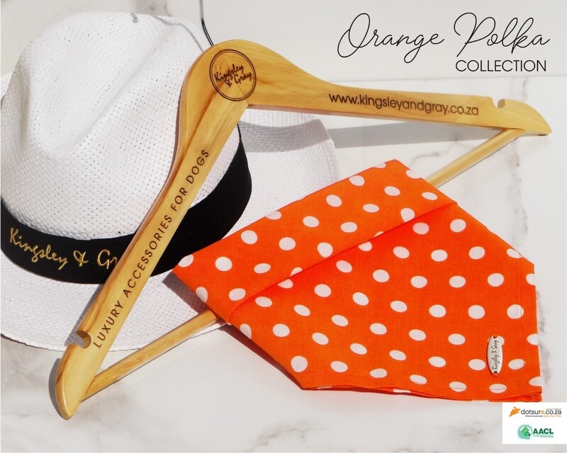 ORANGE POLKA DOG BANDANA