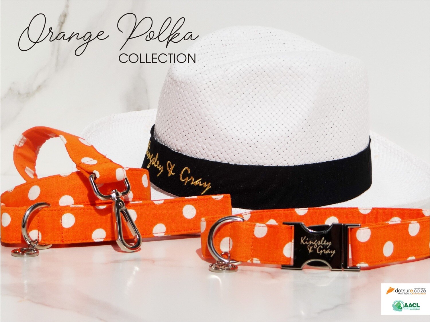 ORANGE POLKA DOG COLLAR