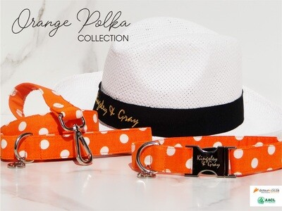 ORANGE POLKA DOG COLLAR