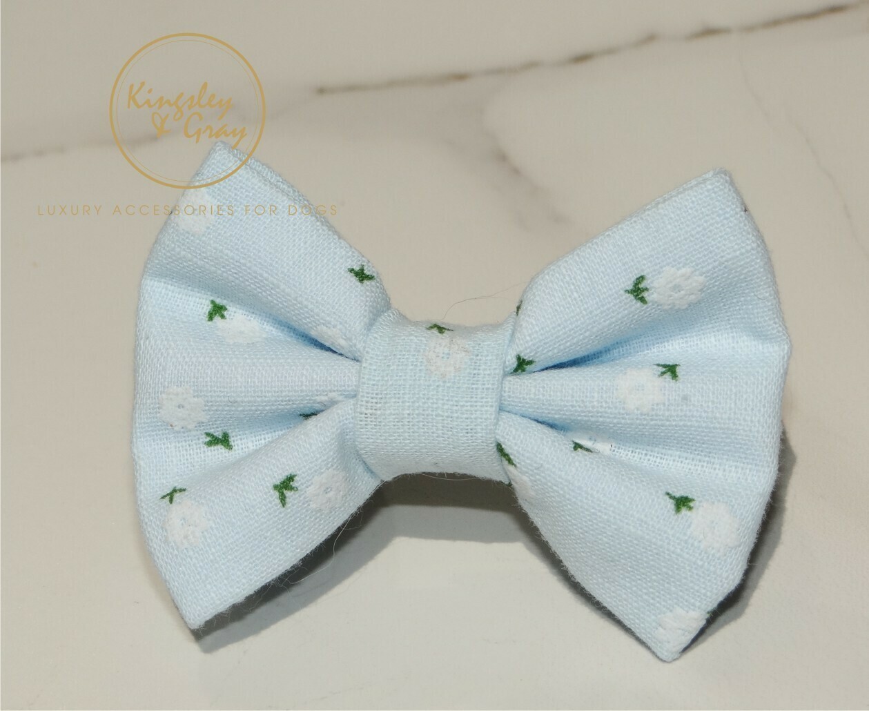 SMILEY BLUE DOG BOW TIE