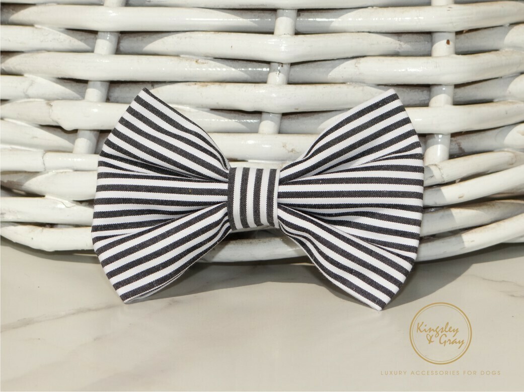 NAUTICAL STRIPE DOG BOW TIE