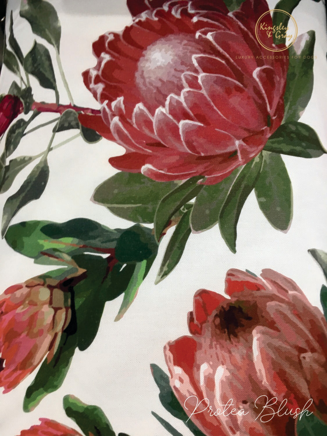 BESPOKE DOGGIE STAIRS, FABRIC CHOICE: PROTEA BLUSH