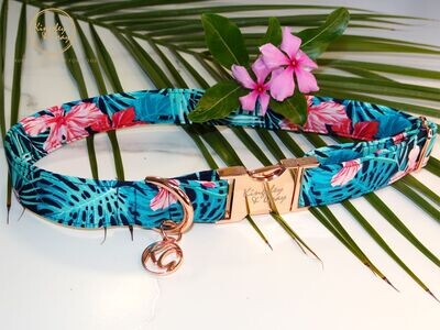 HIBISCUS PALM DOG COLLAR HIBISCUS PALM DOG COLLAR