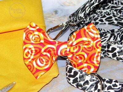 CITRUS SWIRL DOG BOW TIE