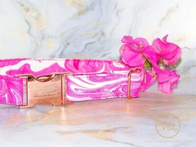PINK MARBLE DOG COLLAR