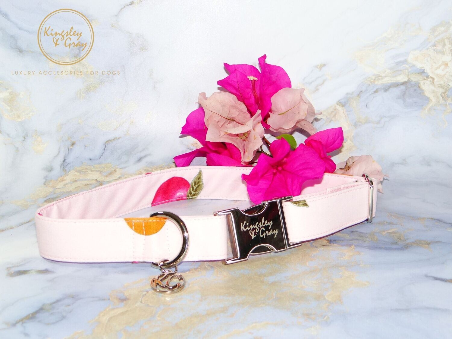 PINK ORCHARD DOG COLLAR
