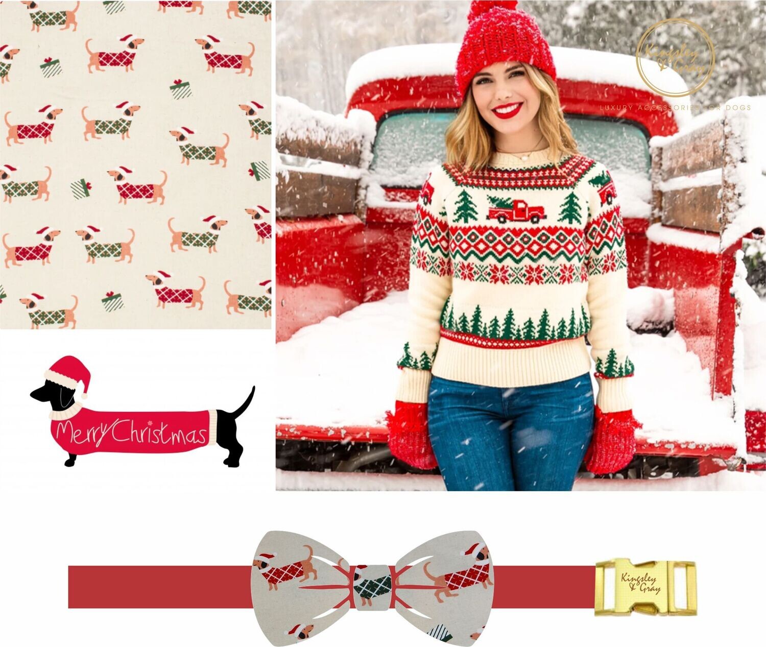CHRISTMAS SWEATER DOG BOW TIE CHRISTMAS SWEATER DOG BOW TIE