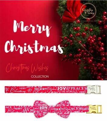 CHRISTMAS WISHES DOG BOW TIE CHRISTMAS WISHES DOG BOW TIE