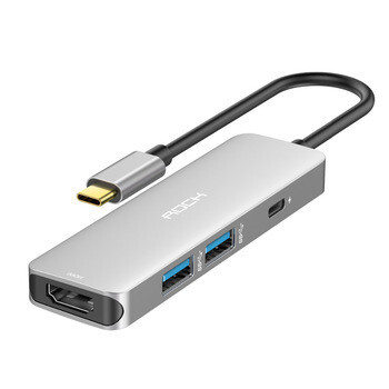 Rock USB Type C 4 in 1 HUB Gray Rock USB Type C 4 in 1 HUB Gray