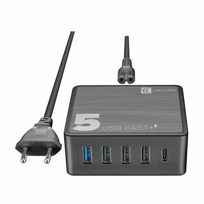 Cellularline Multipower 5 FAST+ - MacBook, iPhone, Samsung, Huawei, Xiaomi, and other Smartphones and Tablets