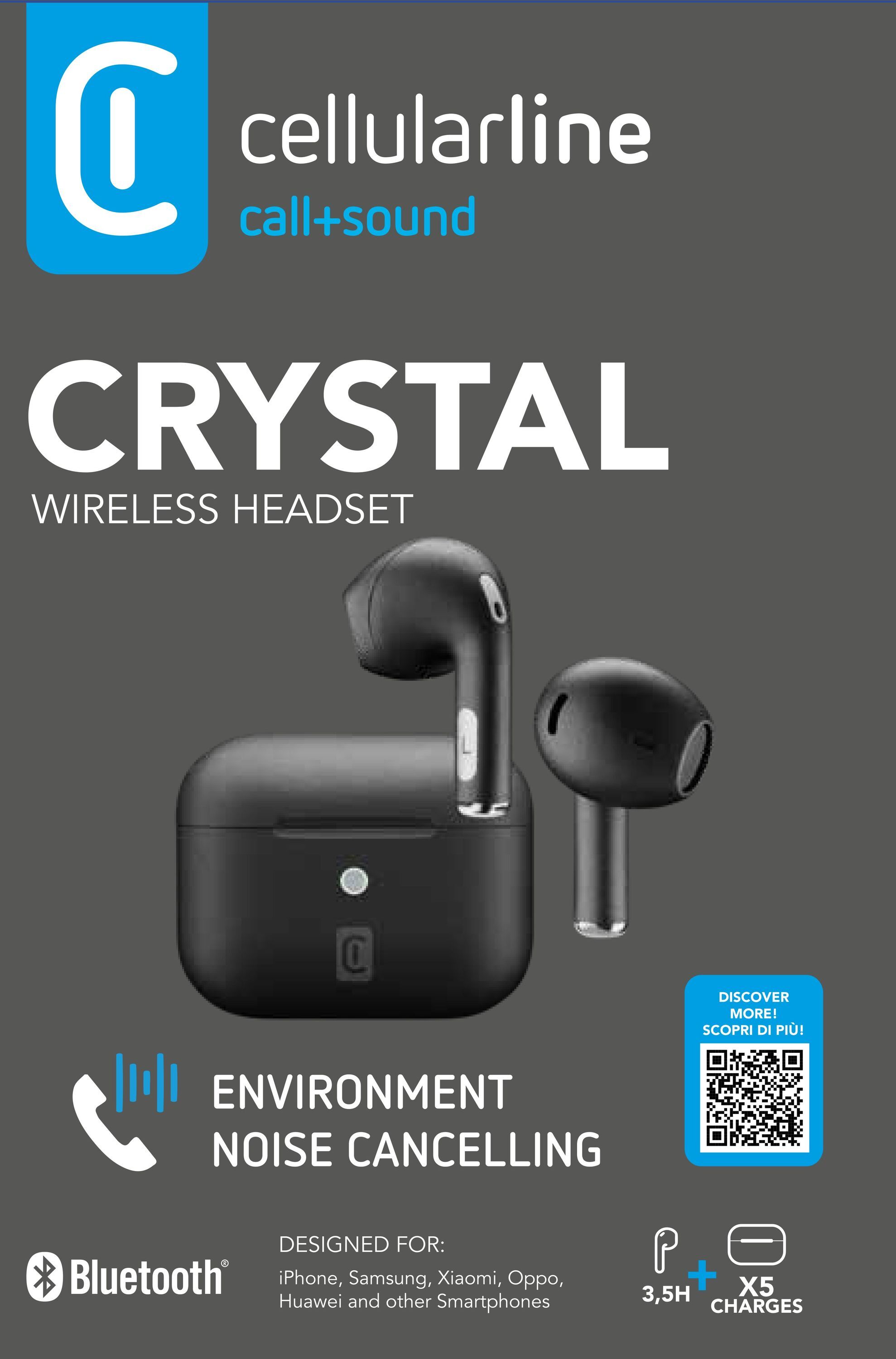 Cellularline Headset TWS ENC CRYSTAL