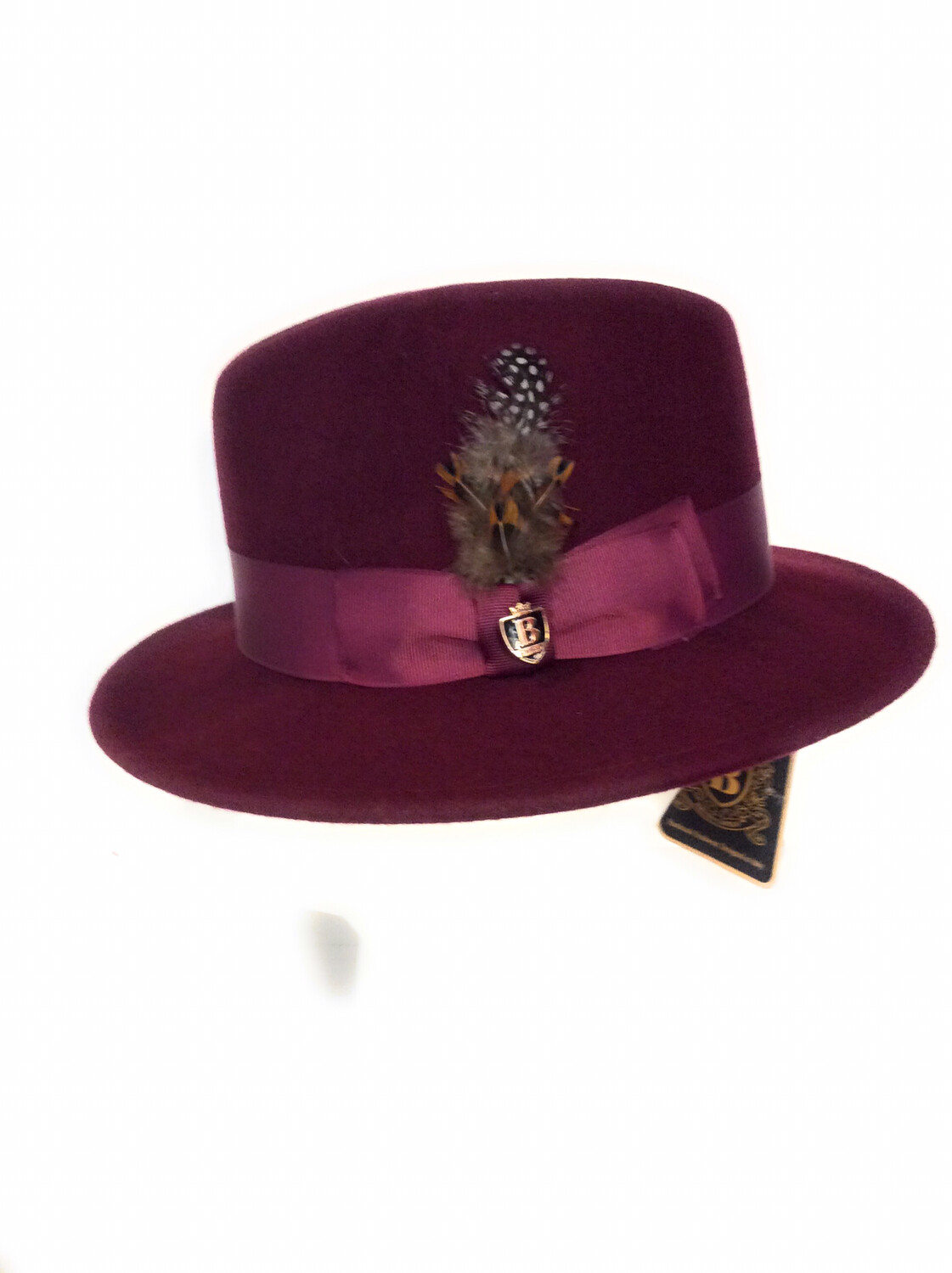 Men fedora hats 100% Australia wool color burgundy Bruno CAPELO BRAND