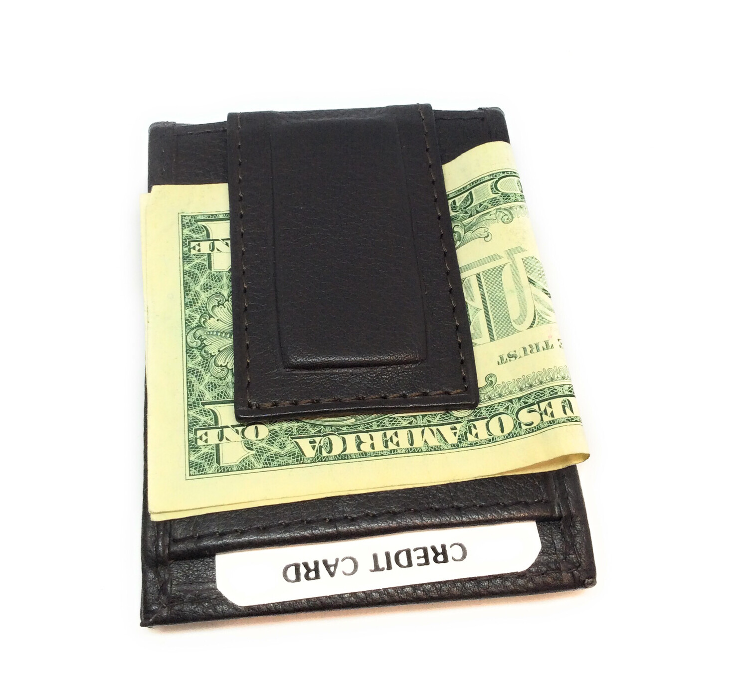 Money clip leather wallet 