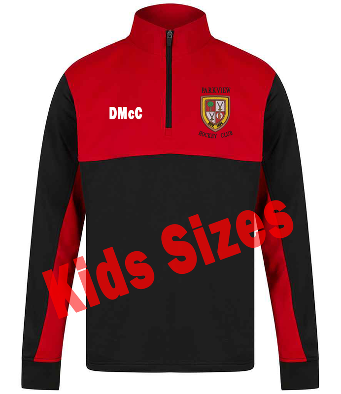 Parkview Hockey Club - KIDS Team Kit 2025 - 1/4 zip in Black/Red - LV875