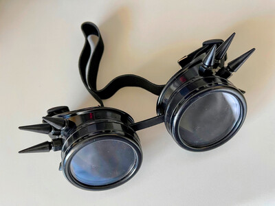 Cyberpunk Steampunk Goggles With spikes, Black