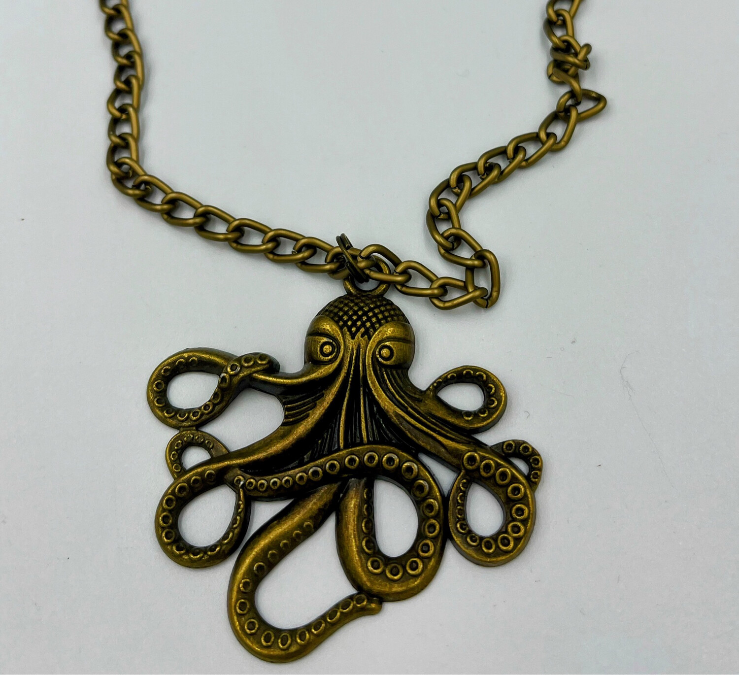Steampunk Octopus Kraken Pendant with Metal Chain