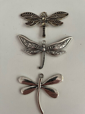 Silver Metal Dragonfly Set