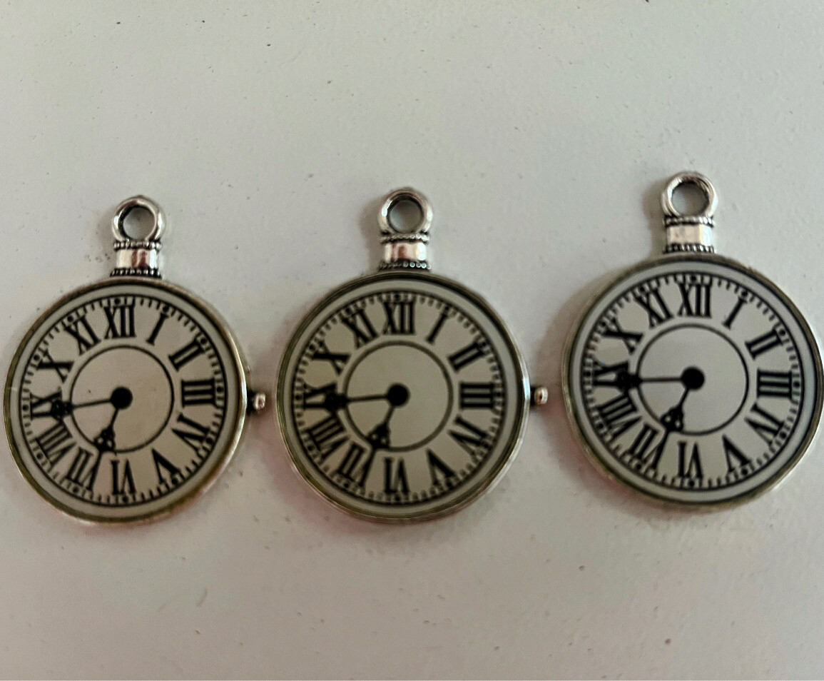 Steampunk Vintage Watch Charms, Set Of 3 Large Units In A Bag