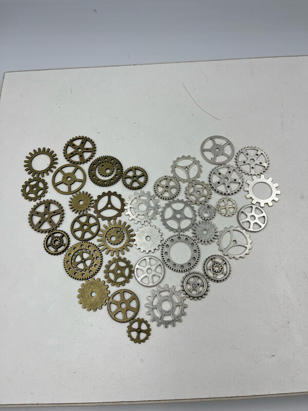 Assorted Metal Steampunk Gears, Mixed Bag  silver/bronze