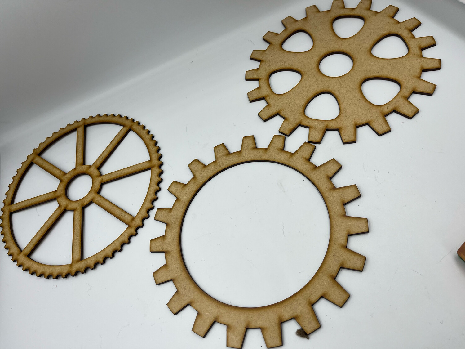 Lazercut MDF Steampunk Gears, set of 6