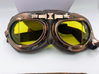 Retro Pilot Aviator Goggles With Yellow Lense