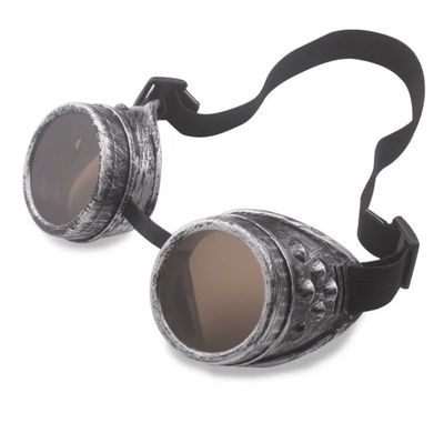 Steampunk Goggles, Silver Antique