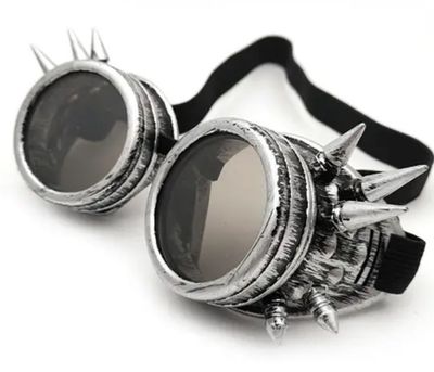 Steampunk Goggle,antique Silver With Spikes