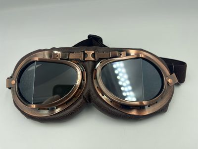 Steampunk aviator Goggles Grey Lense