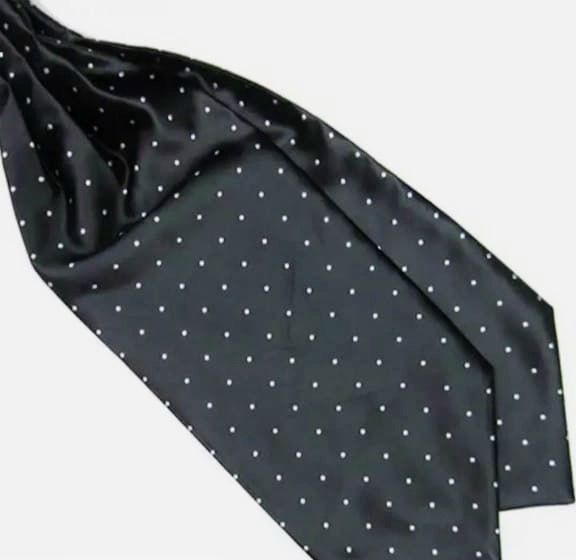 Mens Black With White Pin Dots Cravats