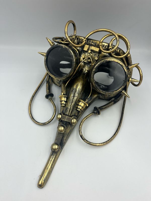 Gold Plague Doctor Cyberpunk Mask