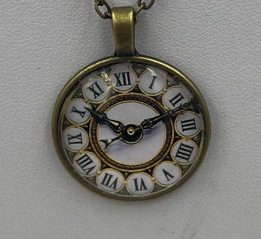 Steampunk Glass Timepiece Pendant