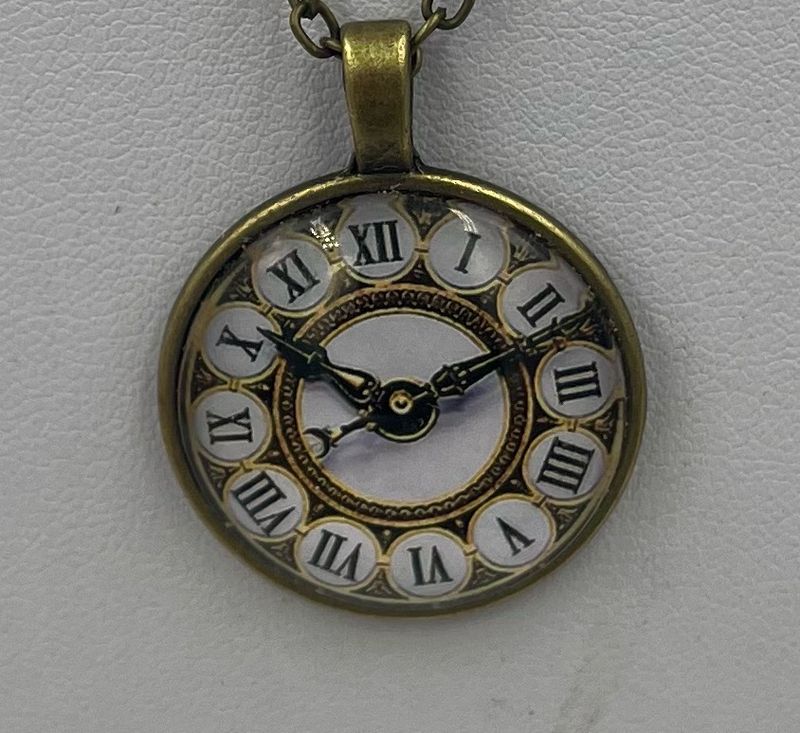 Steampunk Glass Timepiece Pendant
