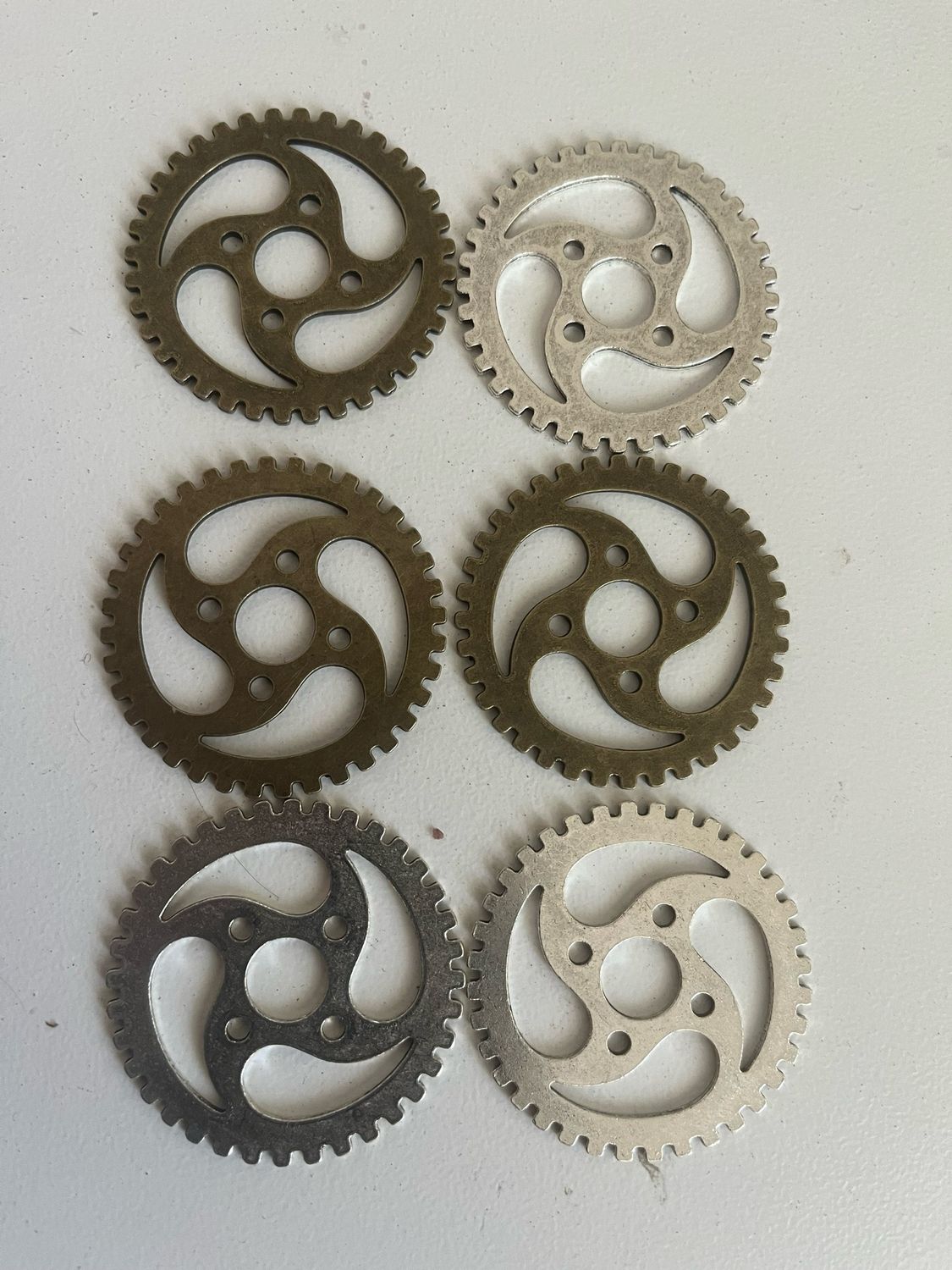 Set Of 6 Units, 40mm Steampunk Gears, XLarge