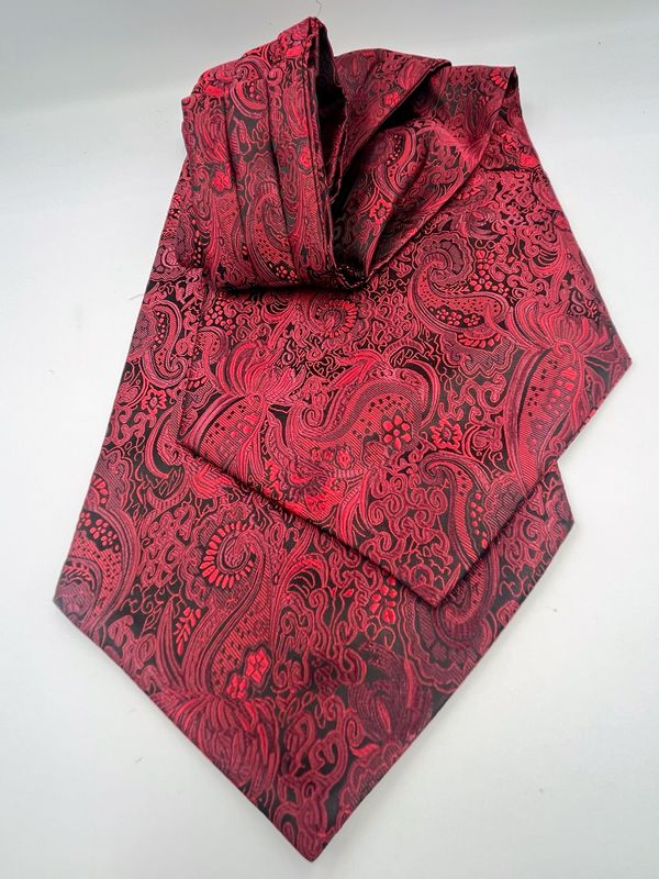 Steampunk Dark Red Paisley Cravats Ascot Ties