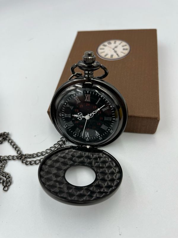 Vintage Antique Style Black Pocket Watch