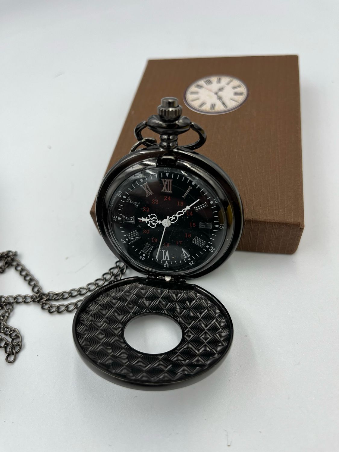 Vintage Antique Style Black Pocket Watch
